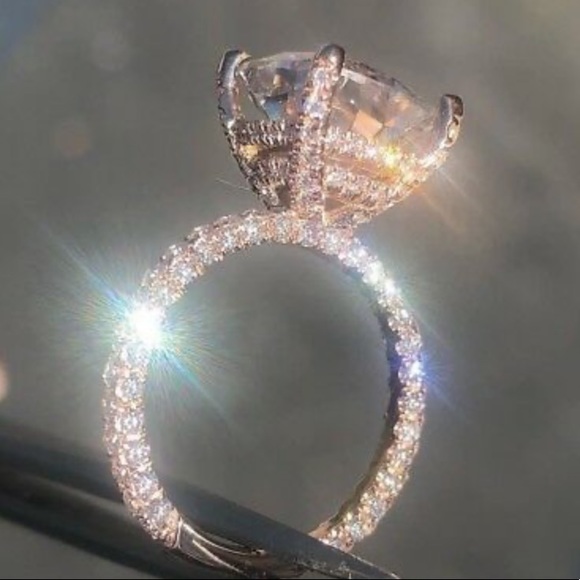 GorgeousWhite Sapphire Rose Gold Filled Ring - Picture 13 of 16